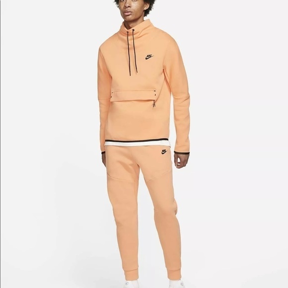 NIKE Sportswear Tech Fleece Men’s NEW Orange Frost Black Slim Jogger Sweatpants - Picture 7 of 8